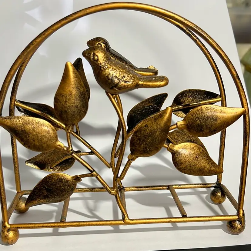 Copper Tone Napkin Holder With A Bird On It!!!