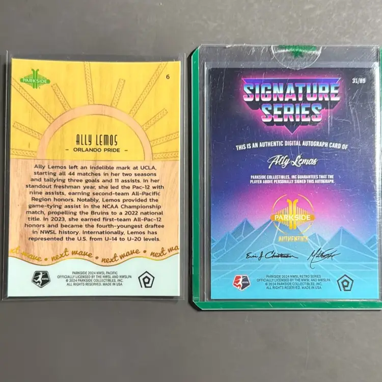 Ally Lemos Orlando Pride Women’s Soccer - Retro Parkside Auto 31/89 - Pacific Next Wave