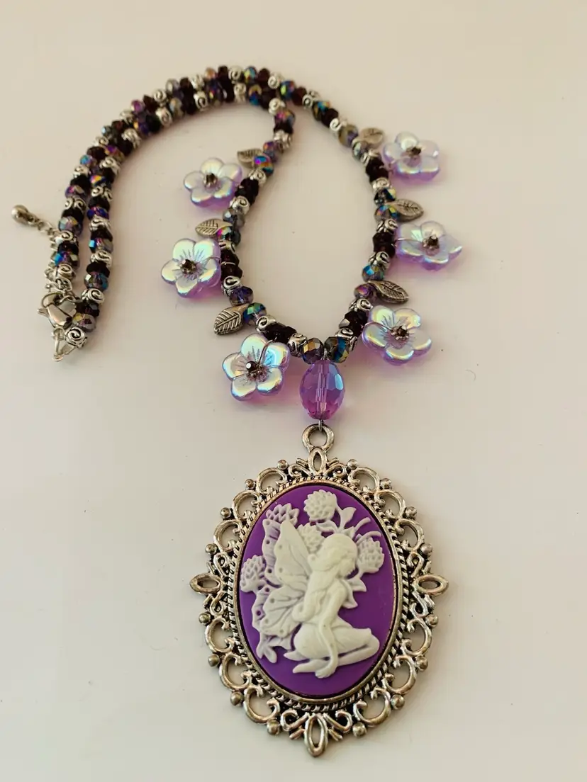 Purple Fairy Pendant Necklace