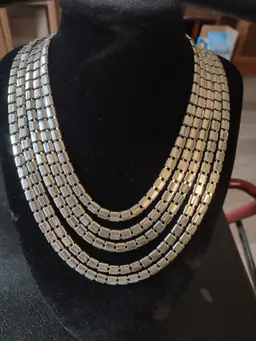 Vintage silver tone Jennifer Lopez JLo multi-strand necklace