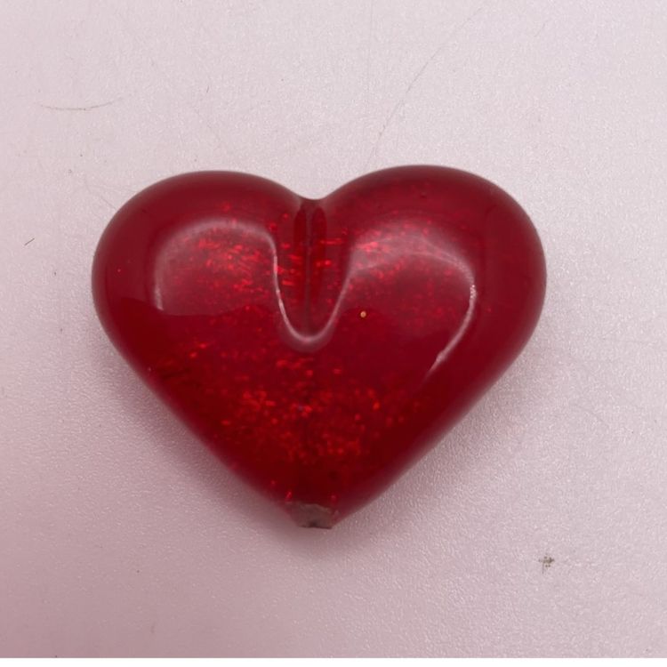 Lampwork Glass Bead Iridescent Red Studio Art .75”
