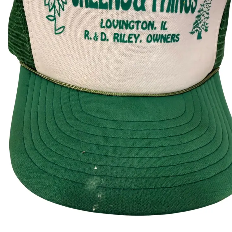 Vintage 1980 Greens & Things Lovington IL Trucker Style Snapback by Speedway