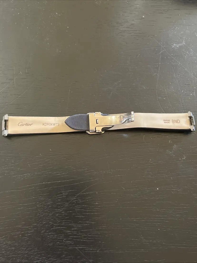 CARTIER ROADSTER BLACK SATIN STRAP / BAND WITH CARTIER ROADSTER 16mm CLASP