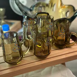 Set a five small German shot glasses