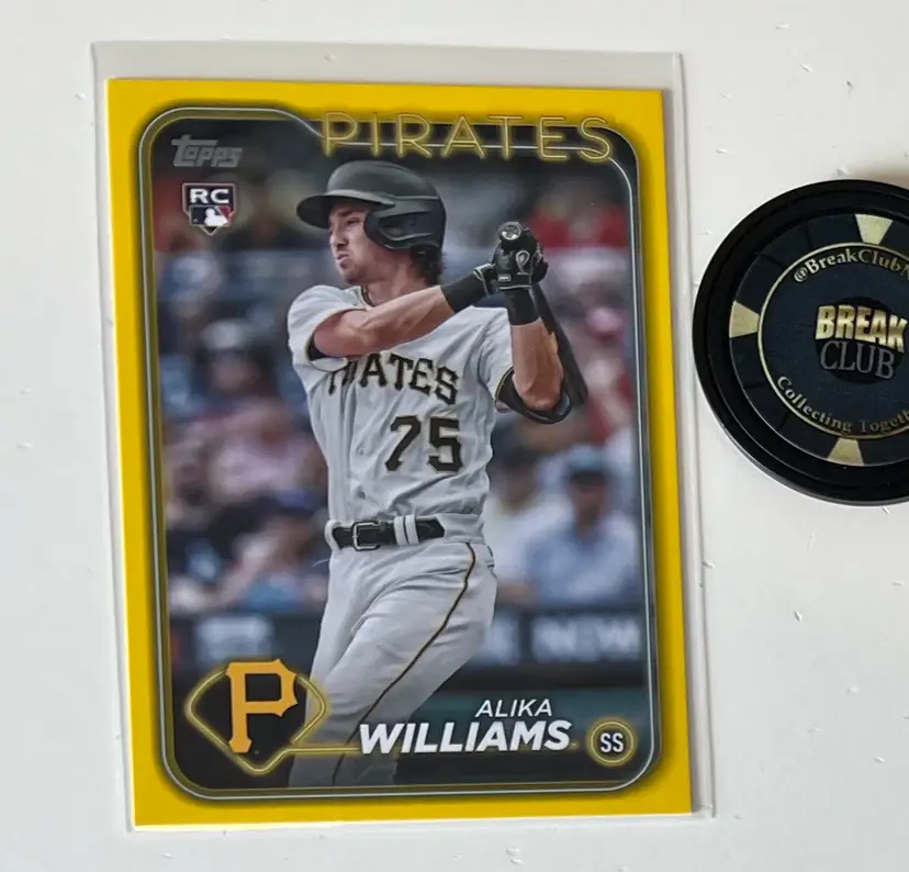Alika Williams RC Yellow Color Match Parallel Pittsburgh Pirates