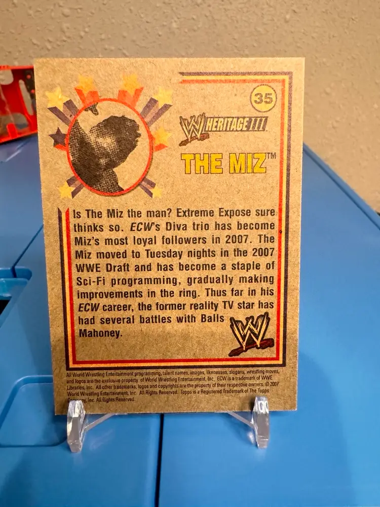 2007 WWE Topps Heritage III The Miz #35 Rc