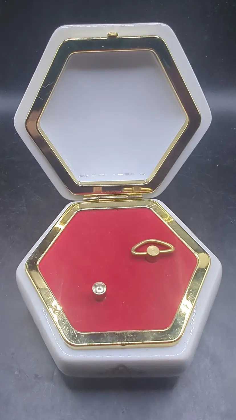 Vintage Hexagonal Porcelain Trinket Box