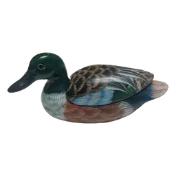 Hand Painted Mallard Duck Figurine/Trinket Box, 4.5"