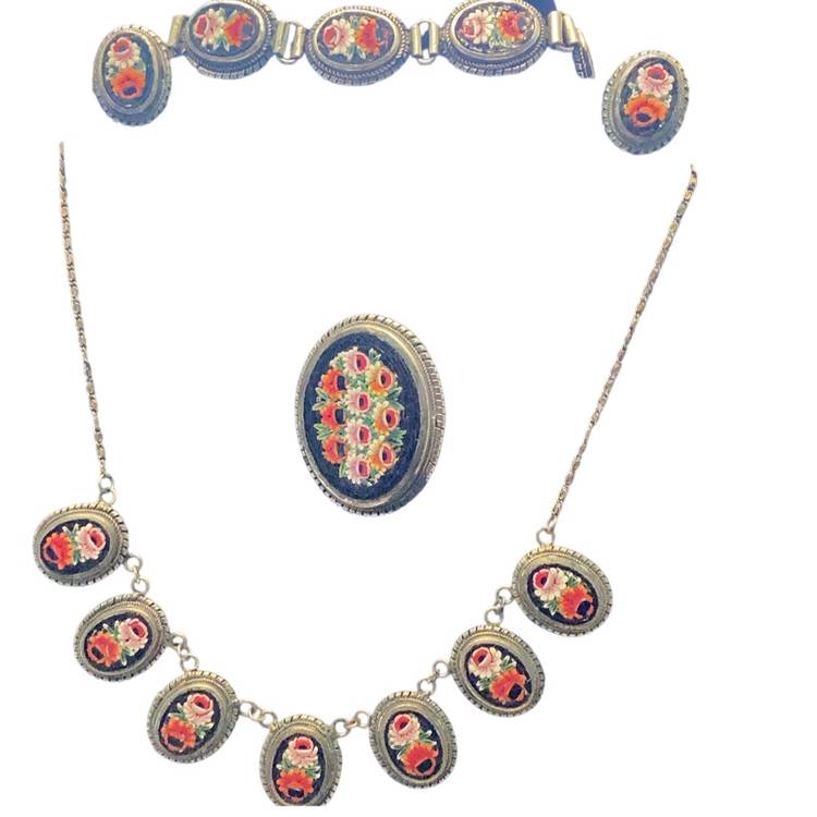 Antique Micro Mosaic Set 5 Pieces