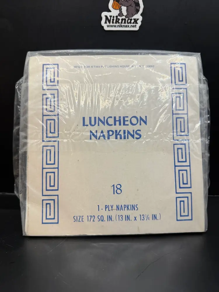 Chanukah New Old Stock MCM Graphic Dreidel Menorah USA Made Luncheon Napkins 7”