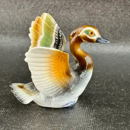 Vintage Miniature Bone China Duck Figurine