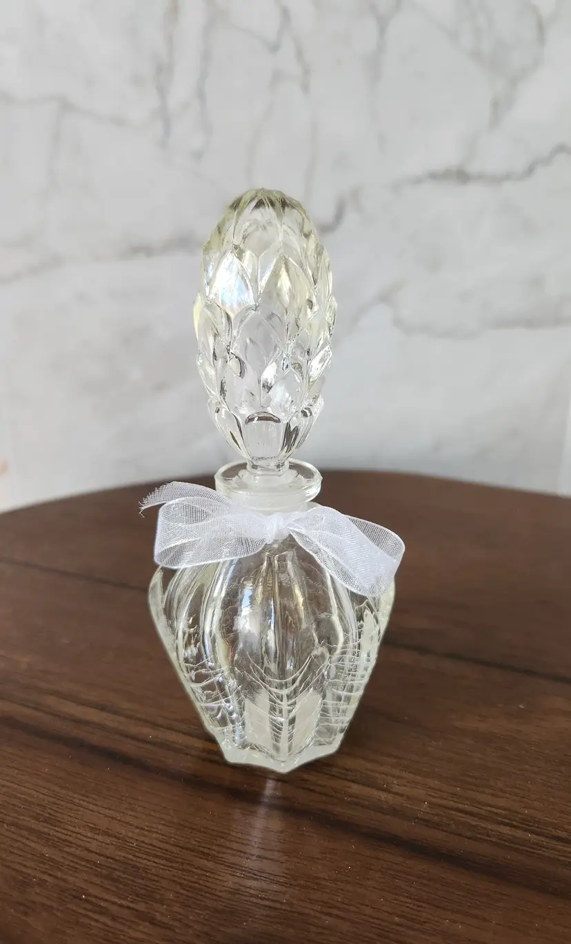 G1-I W Rice Crackle Glass Perfume Bottle-Has Call-Out