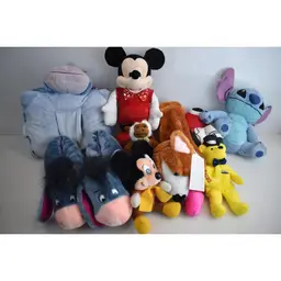 Lot of 9 Plush, Eeyore, Disney, Corgi, Stitch. Free Ship
