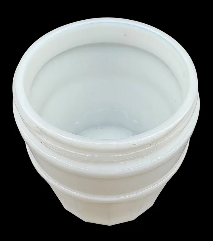 Vintage Milk Glass Jar Lady Esther Cold Cream Skin Care Empty Red White Lid USA