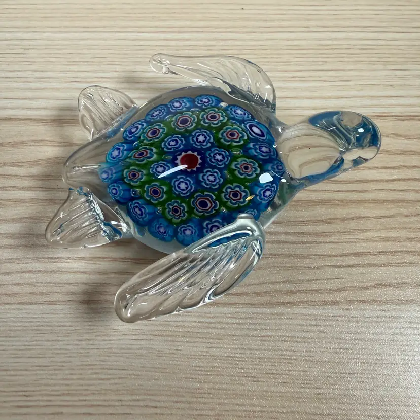 20. Millefiori Art Glass Turtle Paperweight