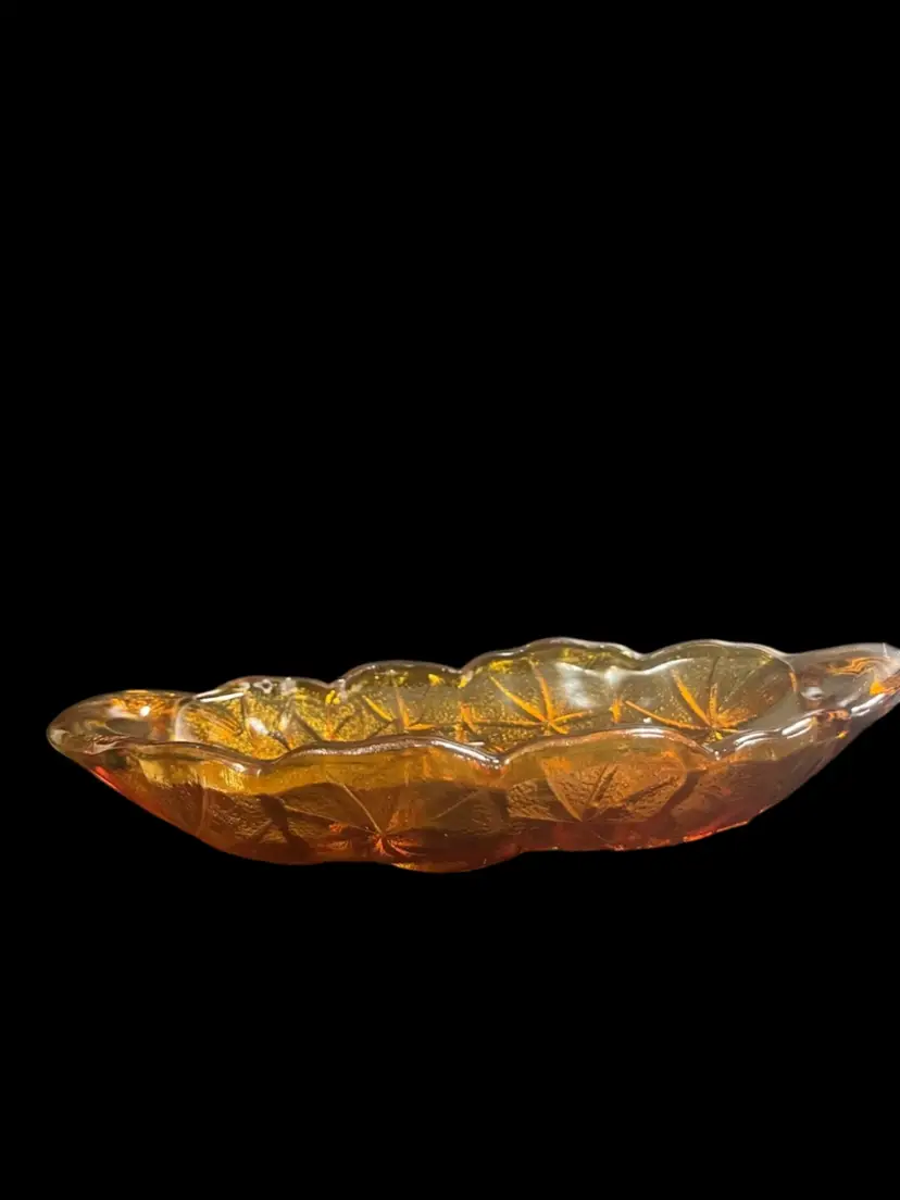 Indiana Glass Amber Carnival Glass Sunflower Pattern Bowl-Lot 58