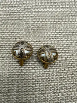 Spanish Damascene Clip Earrings