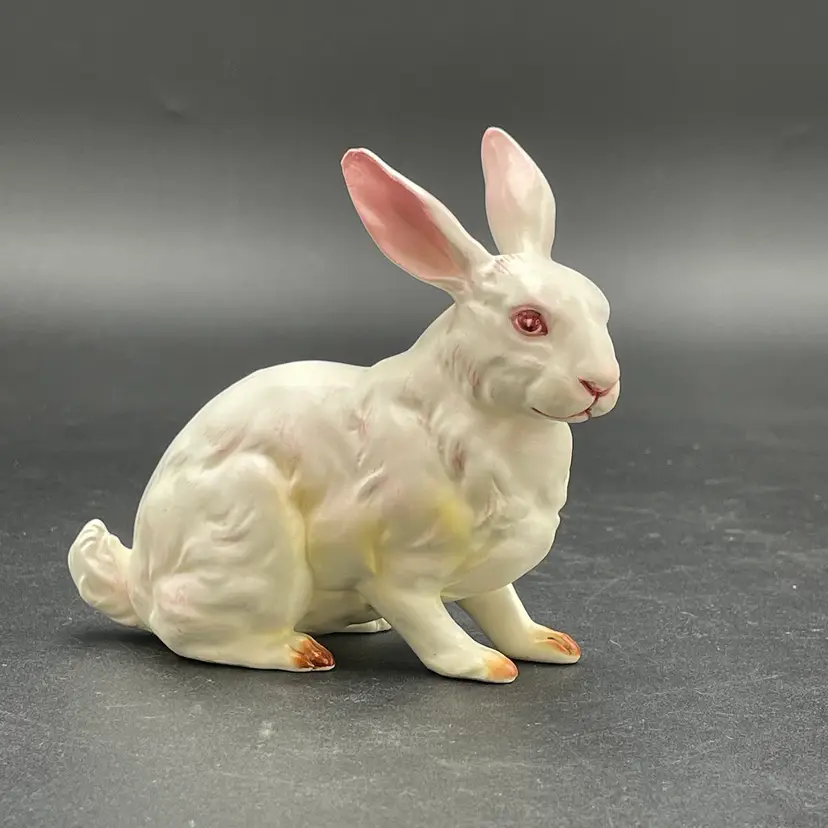 Lefton #880 Porcelain White Bunny Rabbit Figurine Easter Spring Holiday Vintage