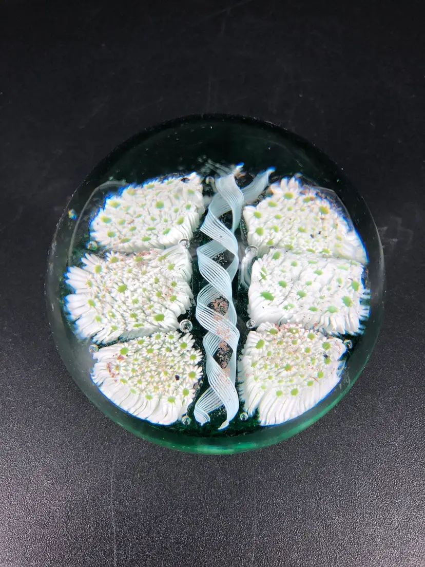 Murano Italy Fratelli Toso Millefiori, Latticino, Bullicante Paperweight