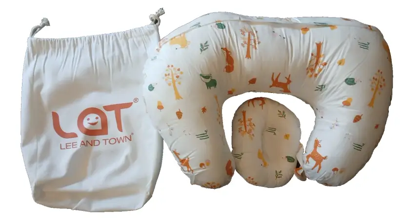 Lee & Town (LAT) Nursing Pillow Set – Pillow + Insert + Storage Bag (New)