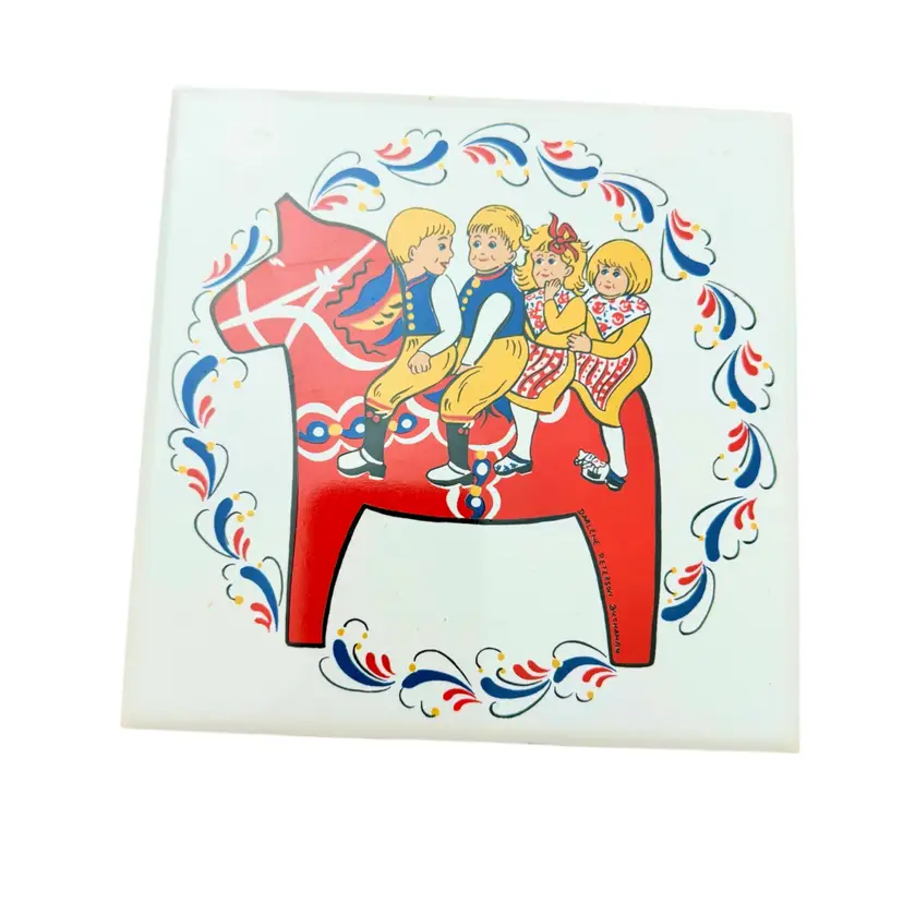 Ceramic Tile Featuring The Traditional Swedish Dala horse