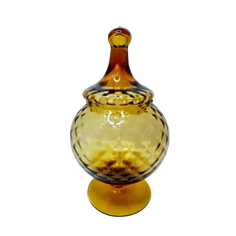 045. Amber Empoli Circus Tent Candy Jar