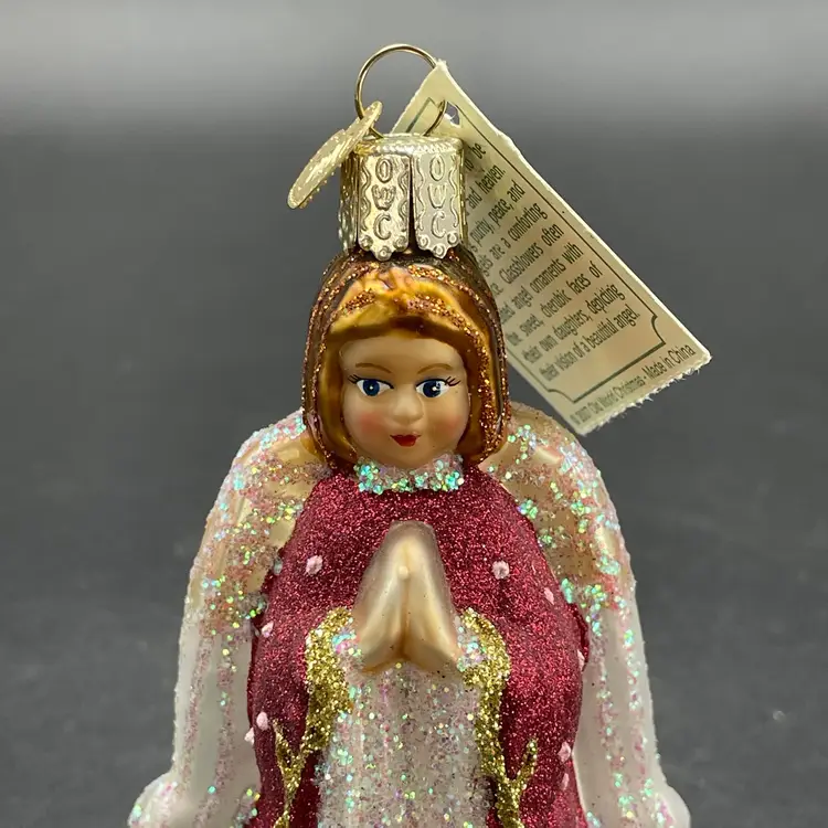 Old World Christmas Praying Angel Blown Glass Hanging Vintage Ornament
