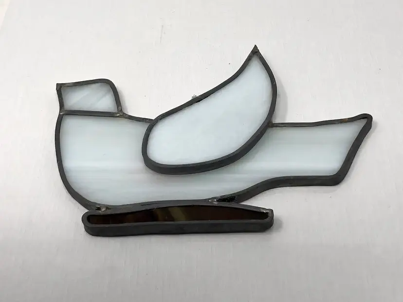 White Dove Slag Glass Suncatcher