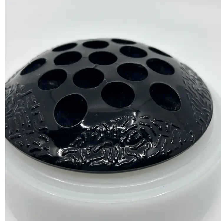 VINTAGE L. E. Smith Black Amethyst Glass 16-Hole Flower Frog