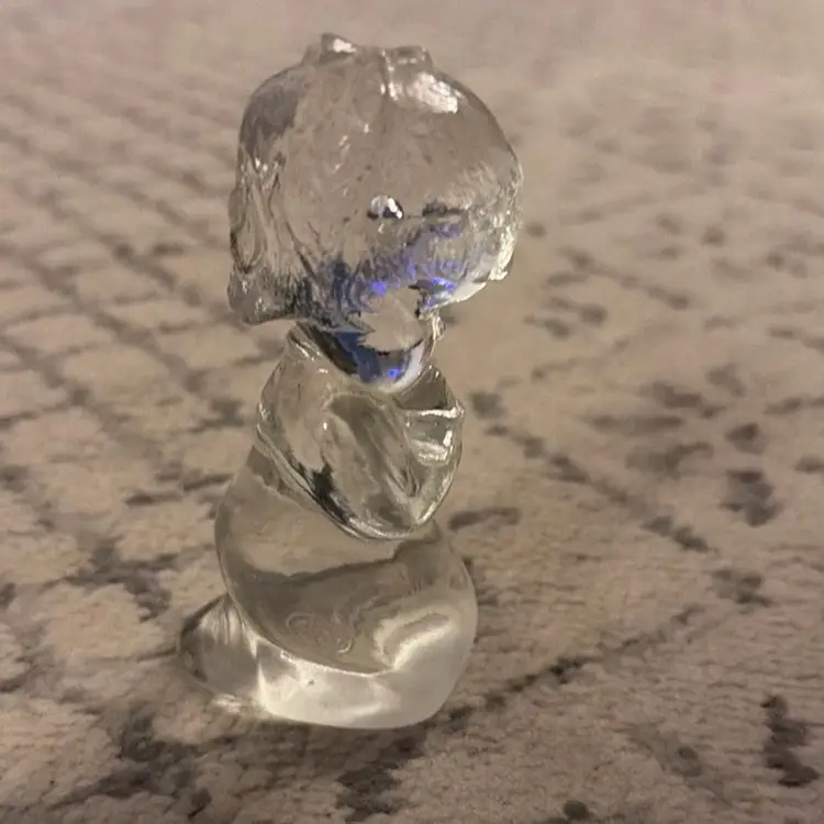 Glows! Vintage Fenton Girl Praying Figurine - 4”