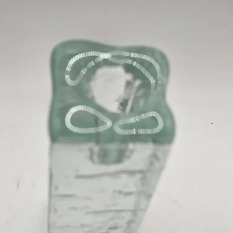 Blenko Ice Cube taper candle holder vtg glass clear