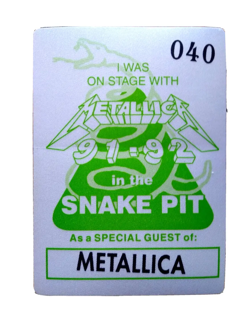 Metallica Backstage Pass In The Snake Pit Original Hard Rock Metal Music Tour