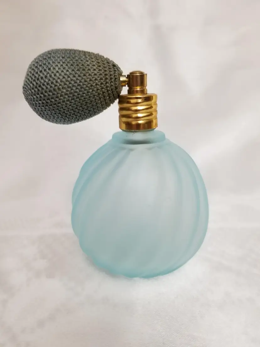 Vintage Blue Frosted Perfume Atomizer