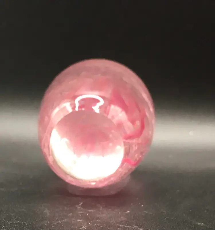 Clear Glass Pink  Glowy Jellyfish Paperweight Small 3" T