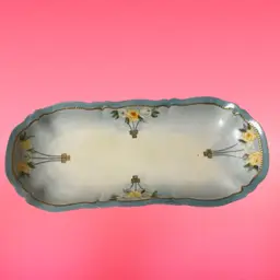 An antique Royal Austrian porcelain dresser tray or vanity tray