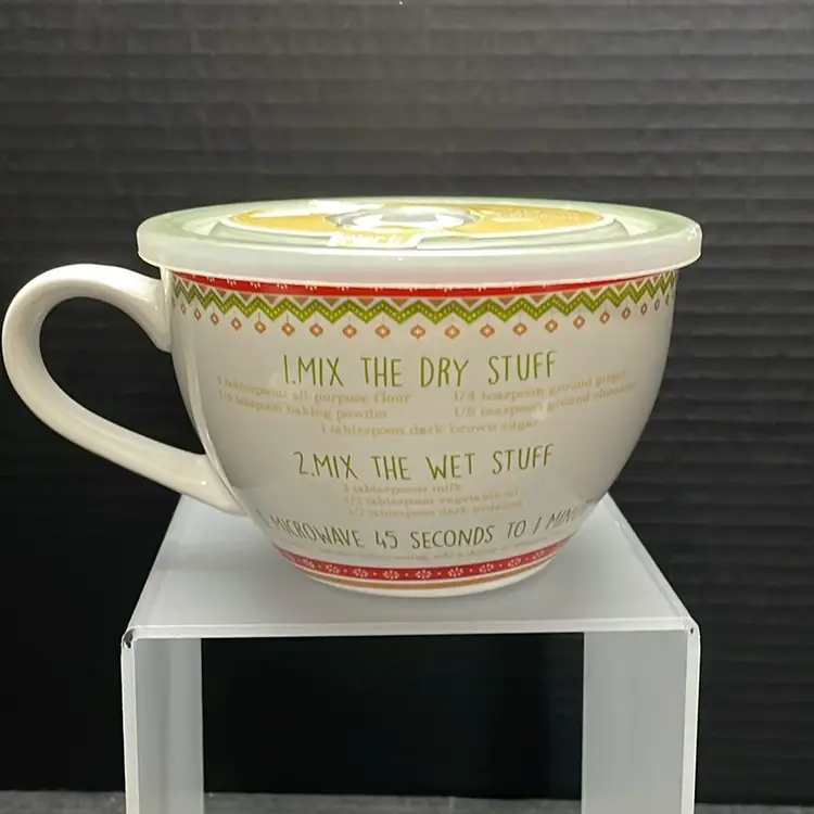 Pier 1 Gingerbread Mug Cake 22oz Christmas Holiday Stoneware