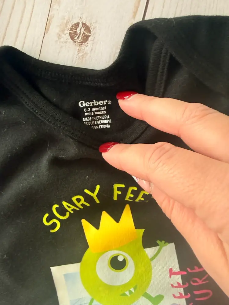 0-3 Month Gerber Onesie Monster's Inc Inspired Bin 2