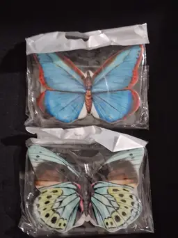 Set of 2 Butterfly Shaped Air Fresheners ~ Blue and Green