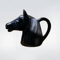 19. SARSAPARILLA DESIGN  HORSE HEAD CREAMER MILK PITCHER MARKED AND STICKER 1992