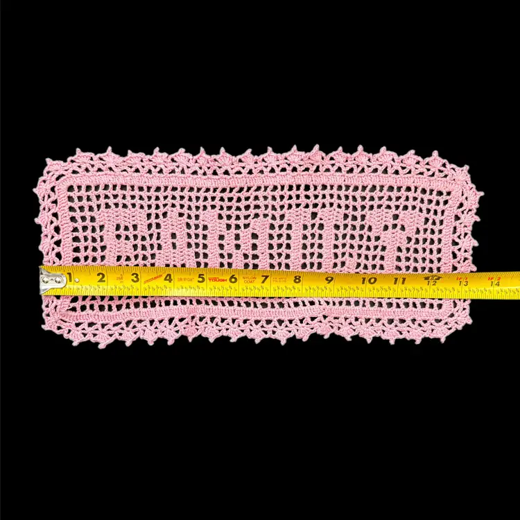 Pink FAMILY Handmade Wedding Doily Crochet Lace Cottage Core Granny Gift