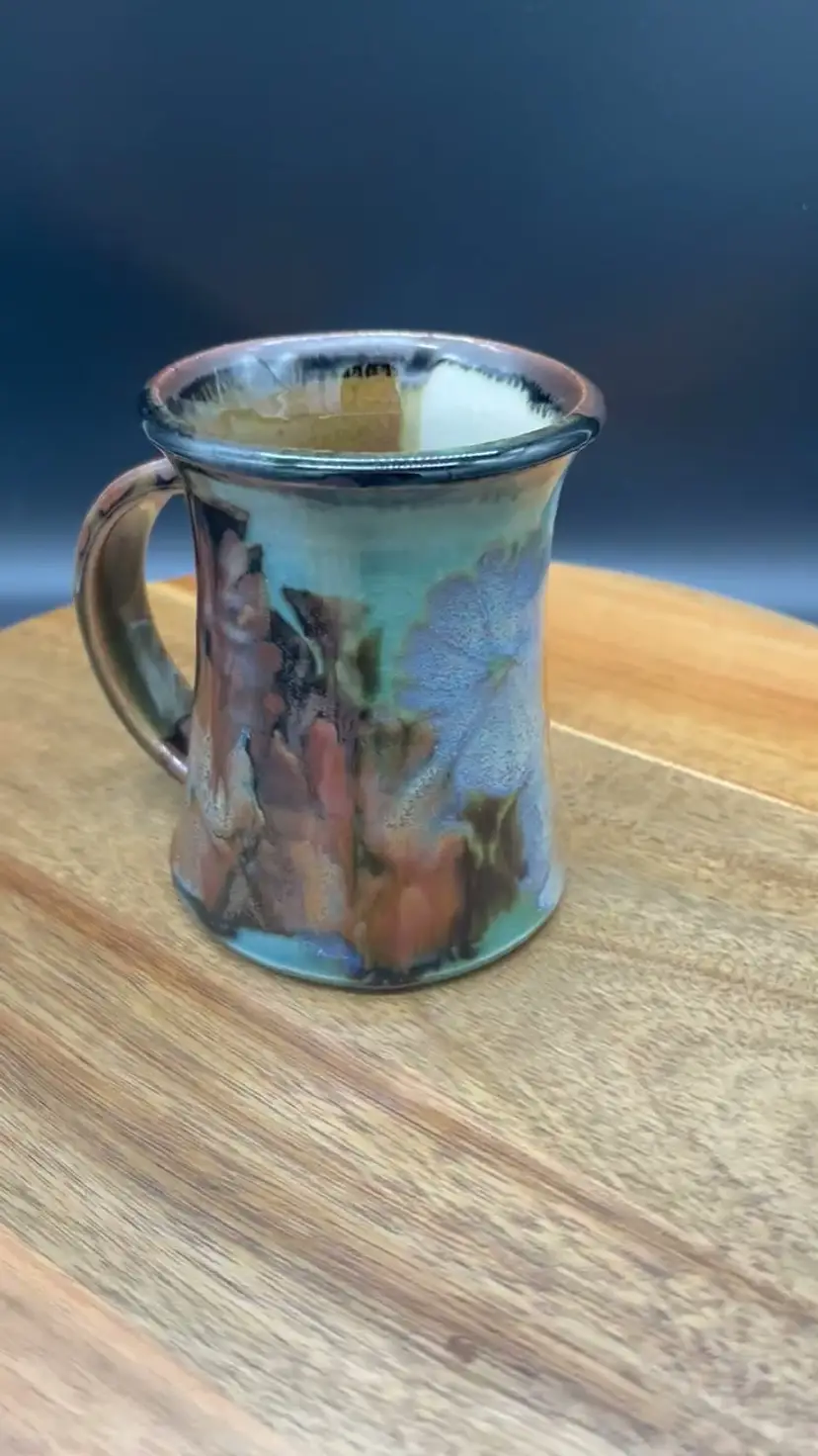 Vintage 1979 Apple Lane Pottery Mug - 1979 - Drip Glaze