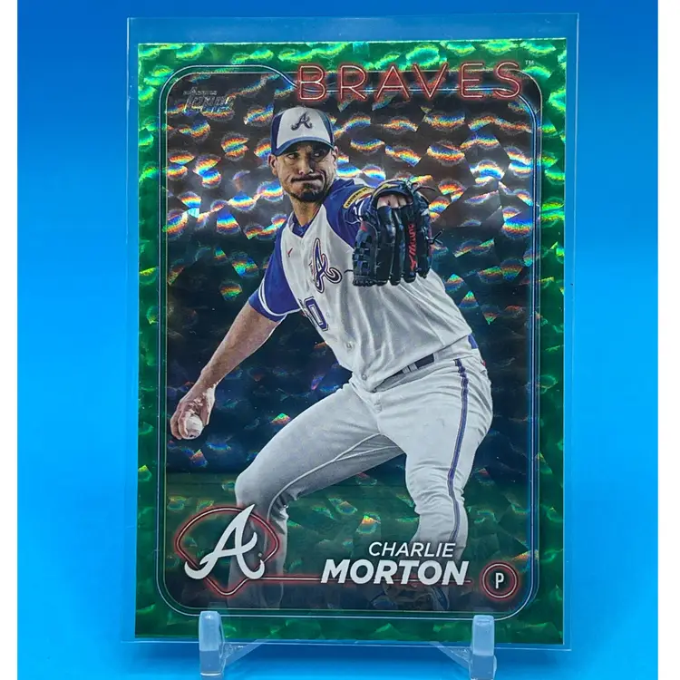2024 Topps S1 Green Crackle Foilboard Parallel Charlie Morton #/499 Atlanta Braves