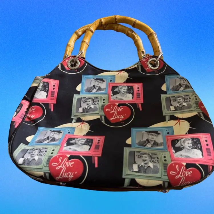 Custom “I Love Lucy” Bamboo Handle Brooch Purse 