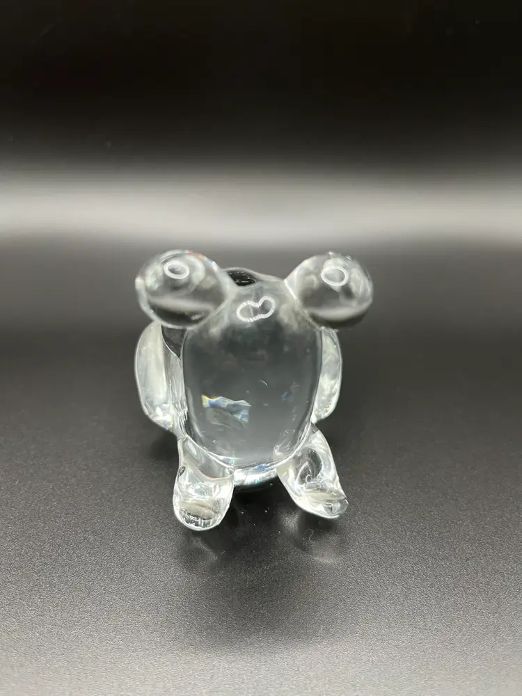 Frog Toad Clear Glass Paperweight