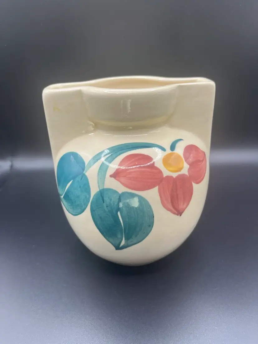 Vase Vintage Purinton Pottery Art Deco Hand Painted Flower Vase