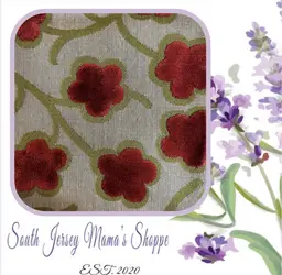 Olive Greenish With Burnt Orange Crushed Velvet Flowers Decorator Fabric 2 5/6 Yards X 17” Wide