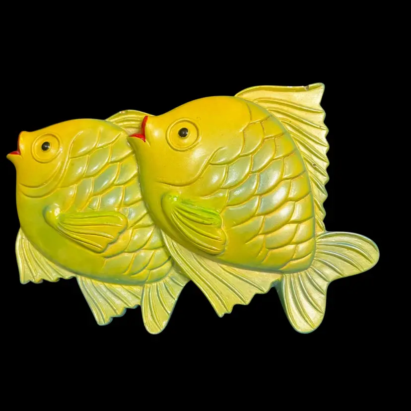 Mid Century Chalkware Fish Wall Plaque