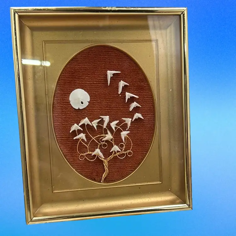 Sea Masters “legend Of The Sand Dollar” Vintage Brass Frame With Sand Dollar Pieces, Original Tag Attached 4x6”