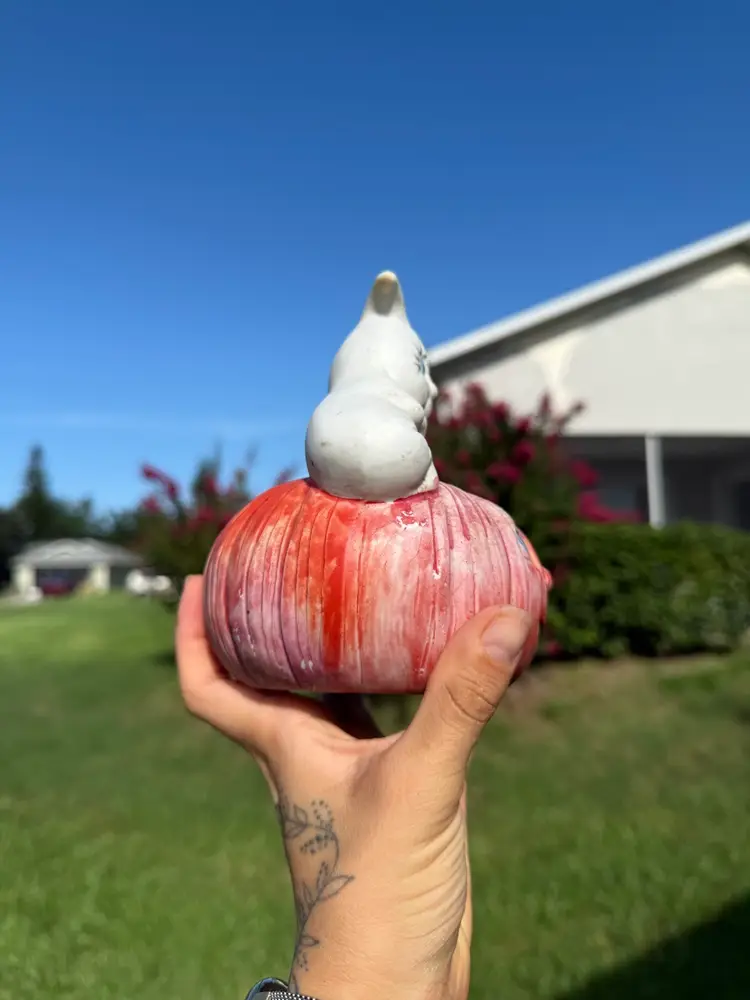 🎃90s Ceramic Ghosty Twins on Jack O’Lantern Figure🎃