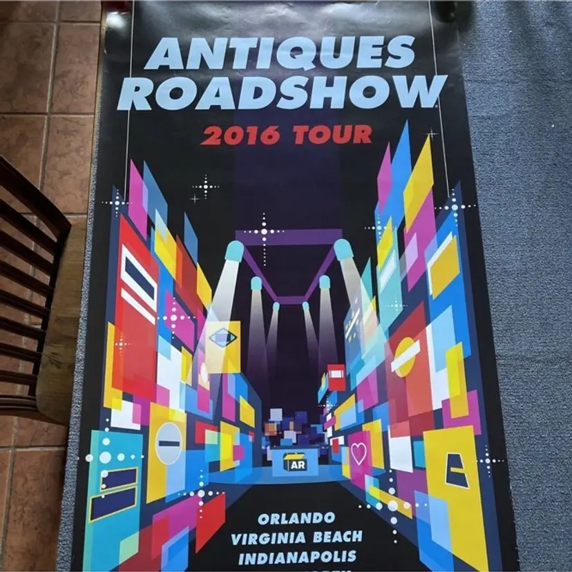 Antiques roadshow 2016 Tour poster 36 x20 Orlando, Virginia Beach, Palm Spring